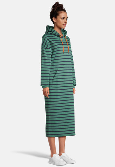 salzhaut - IRLIN Damen Tailliert - Hamburg - Hoodiekleid - Ringelkleid - 5 - #farbe_bottle-green-navy