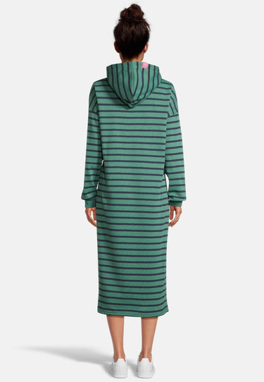 salzhaut - IRLIN Damen Tailliert - Hamburg - Hoodiekleid - Ringelkleid - 4 - #farbe_bottle-green-navy