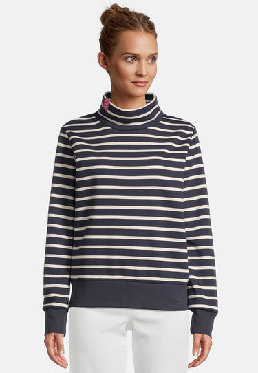 salzhaut - IRMGARD Damen Leicht tailliert - Hamburg - Pullover - Stehkragen - 1 - #farbe_navy-beige