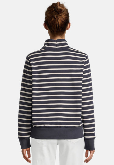 salzhaut - IRMGARD Damen Leicht tailliert - Hamburg - Pullover - Stehkragen - 4 - #farbe_navy-beige