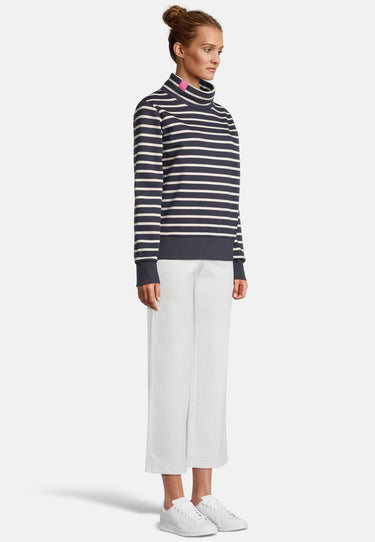 salzhaut - IRMGARD Damen Leicht tailliert - Hamburg - Pullover - Stehkragen - 5 - #farbe_navy-beige