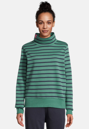 salzhaut - IRMGARD Damen Leicht tailliert - Hamburg - Pullover - Stehkragen - 6 - #farbe_bottle-green-navy