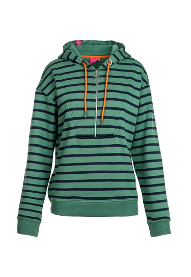 salzhaut - ISIBEL Damen normale Passform - Hoodie - Kapuzenpullover - Langarmshirt - 1 - #farbe_bottle-green-navy
