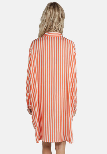 salzhaut - KALF Damen Oversized - Bluse - Longhoodie - Sweatjacke - 3 - #farbe_offwhite-coral