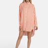 salzhaut - KALF Damen Oversized - Bluse - Longhoodie - Sweatjacke - 1 - #farbe_offwhite-coral