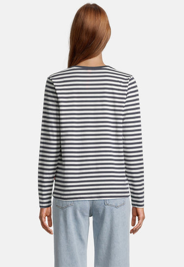 salzhaut - KANT - RINGEL Damen normale Passform - Hamburg - Langarmshirt - Rundhals - 4 - #farbe_navy-offwhite