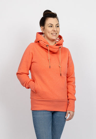 salzhaut - KARKJE Damen Oversized - Hoodie - Kapuzenpullover - Langarmshirt - 1 - #farbe_coral