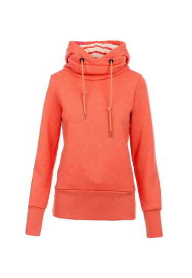 salzhaut - KARKJE Damen Oversized - Hoodie - Kapuzenpullover - Langarmshirt - 2 - #farbe_coral