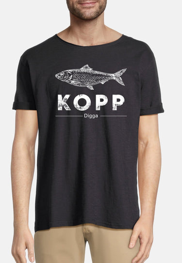 salzhaut - KIMM - FISCHKOPP DIGGA Herren Regular Fit - Frontprint - Rundhals - T-Shirt - 8 - #farbe_black