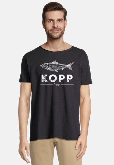 salzhaut - KIMM - FISCHKOPP DIGGA Herren Regular Fit - Frontprint - Rundhals - T-Shirt - 6 - #farbe_black