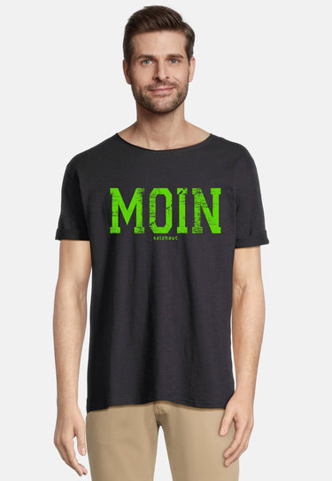 salzhaut - KIMM - MOIN Herren Regular Fit - Frontprint - Rundhals - T-Shirt - 8 - #farbe_black-lime-green