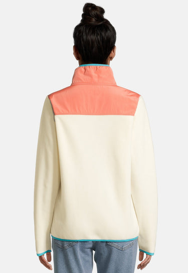 salzhaut - KLÓÓWERBLAD Damen normale Passform - Fleecehoodie - Fleecepullover - Sweatjacke - 4 - #farbe_beige-coral