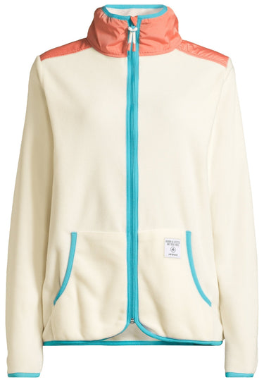 salzhaut - KLÓÓWERBLAD Damen normale Passform - Fleecehoodie - Fleecepullover - Sweatjacke - 2 - #farbe_beige-coral