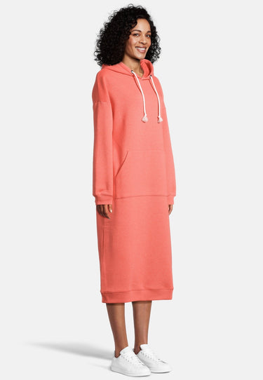 salzhaut - KOK Damen Oversized - Hoodiekleid - Kapuze - Kapuzenpulli - 5 - #farbe_coral