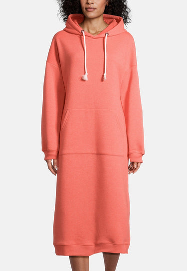 salzhaut - KOK Damen Oversized - Hoodiekleid - Kapuze - Kapuzenpulli - 3 - #farbe_coral