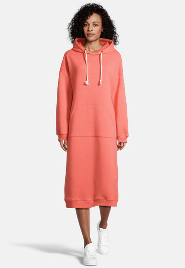 salzhaut - KOK Damen Oversized - Hoodiekleid - Kapuze - Kapuzenpulli - 1 - #farbe_coral