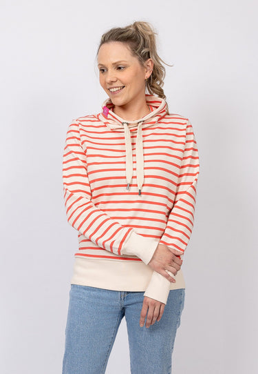salzhaut - KÓÓVELJĀU Damen normale Passform - Hamburg - Pullover - Stehkragen - 5 - #farbe_beige-coral