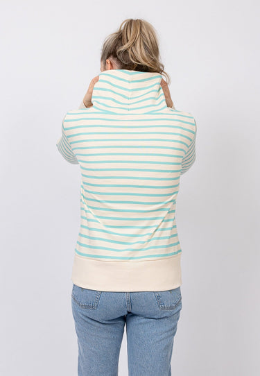 salzhaut - KÓÓVELJĀU Damen normale Passform - Hamburg - Pullover - Stehkragen - 3 - #farbe_beige-aqua