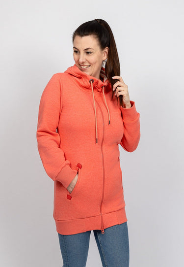 salzhaut - KRAUĞ Damen normale Passform - Hamburg - Hoodiejacke - kuschelig - 5 - #farbe_coral