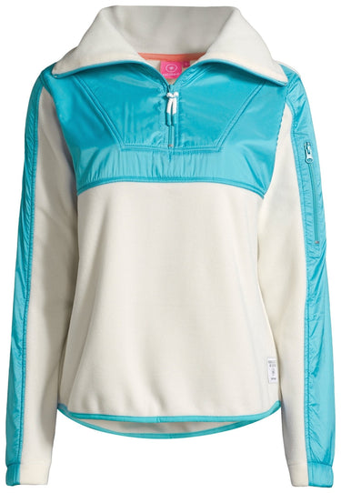salzhaut - KRÖJKE Damen Regular Fit - Fleecepullover - Hamburg - Troyer - 2 - #farbe_beige-aqua