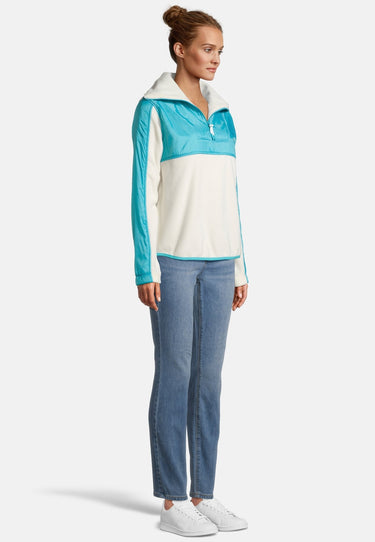 salzhaut - KRÖJKE Damen Regular Fit - Fleecepullover - Hamburg - Troyer - 5 - #farbe_beige-aqua