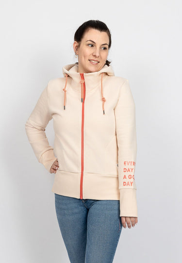 salzhaut - Künstwārk Damen Tailliert - Hamburg - Hoodie - Hoodiejacke - 1 - #farbe_beige