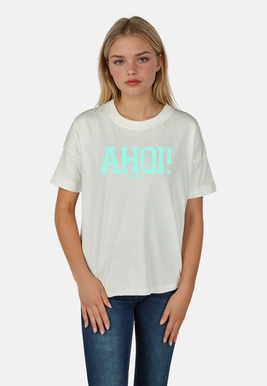 Salzhaut - LEEV-AHOI Damen Relaxed-Fit - Frontprint - Hamburg - Reduziert - 27 - #farbe_offwhite-yucca