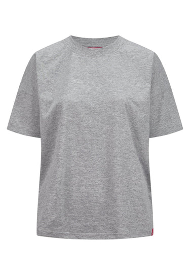 salzhaut - LEEV Damen Oversized - Hamburg - Rundhals - T-Shirt - 43 - #farbe_grey-melange