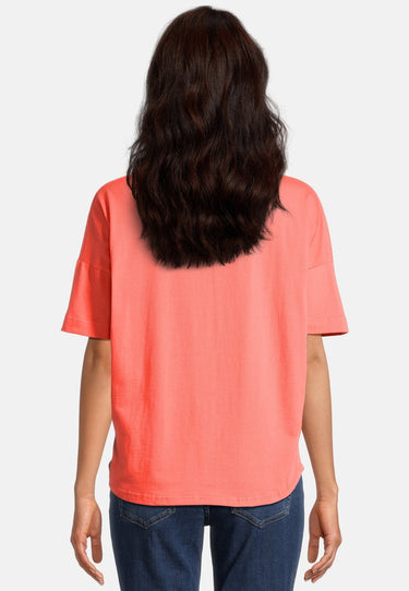 salzhaut - LEEV Damen Oversized - Hamburg - Rundhals - T-Shirt - 20 - #farbe_coral