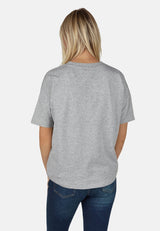 salzhaut - LEEV Damen Shirt Oversized - adenauer & co - Anker - Basic - 48 - #farbe_Grey Melange