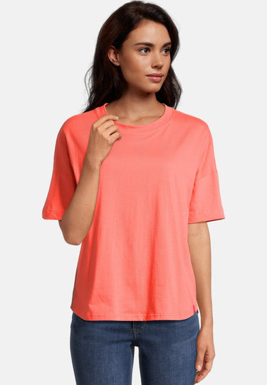 salzhaut - LEEV Damen Oversized - Hamburg - Rundhals - T-Shirt - 17 - #farbe_coral