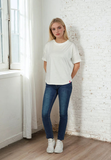 salzhaut - LEEV Damen Oversized - Hamburg - Rundhals - T-Shirt - 1 - #farbe_offwhite