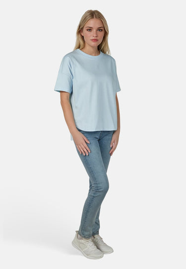 salzhaut - LEEV Damen Oversized - Hamburg - Rundhals - T-Shirt - 36 - #farbe_light-blue