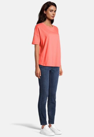 salzhaut - LEEV Damen Oversized - Hamburg - Rundhals - T-Shirt - 21 - #farbe_coral