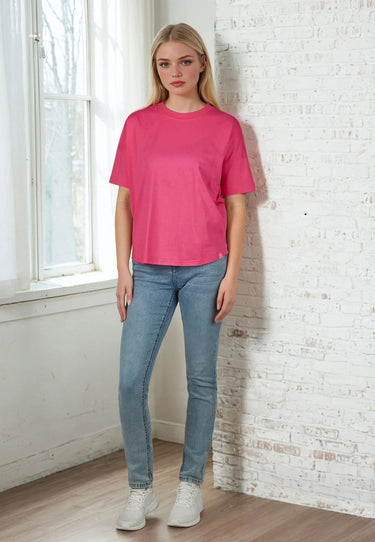 salzhaut - LEEV Damen Oversized - Hamburg - Rundhals - T-Shirt - 12 - #farbe_pink