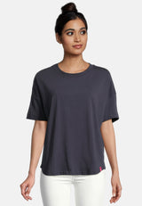 salzhaut - LEEV Damen Shirt Oversized - adenauer & co - Anker - Basic - 41 - #farbe_Navy