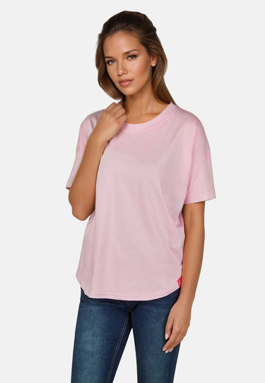 salzhaut - LEEV Damen Oversized - Hamburg - Rundhals - T-Shirt - 9 - #farbe_ros