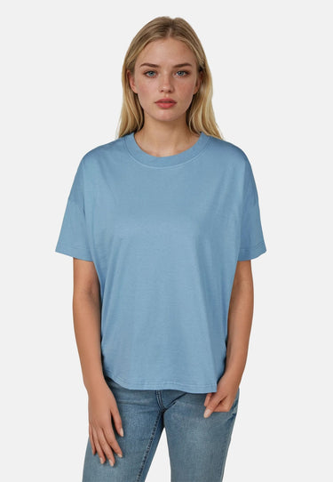 salzhaut - LEEV Damen Oversized - Hamburg - Rundhals - T-Shirt - 29 - #farbe_ice-blue