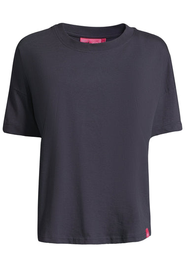 salzhaut - LEEV Damen Oversized - Hamburg - Rundhals - T-Shirt - 38 - #farbe_navy