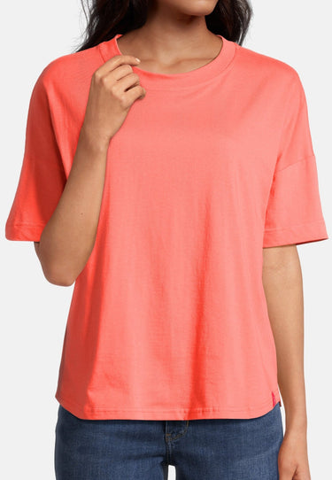 salzhaut - LEEV Damen Oversized - Hamburg - Rundhals - T-Shirt - 19 - #farbe_coral