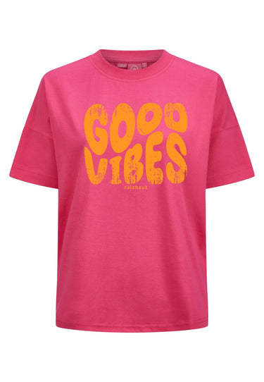 salzhaut - LEEV - GOOD VIBES Damen Relaxed-Fit - Hamburg - Rundhals - T-Shirt - 7 - #farbe_pink