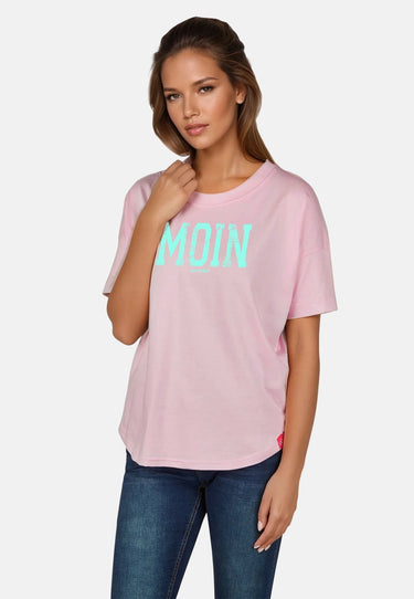 salzhaut - LEEV-MOIN Damen Relaxed-Fit - Frontprint - Rundhals - T-Shirt - 3 - #farbe_ros