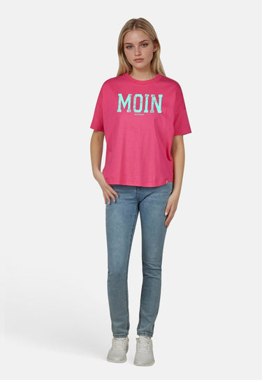 salzhaut - LEEV-MOIN Damen Relaxed-Fit - Frontprint - Rundhals - T-Shirt - 6 - #farbe_pink