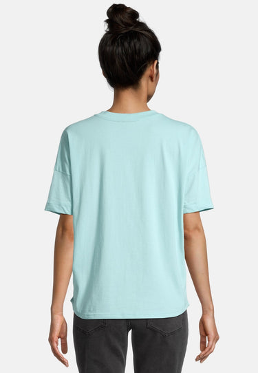 salzhaut - LEEV-MOIN Damen Relaxed-Fit - Frontprint - Rundhals - T-Shirt - 14 - #farbe_aqua