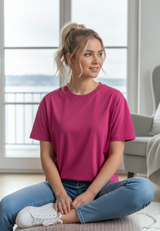 salzhaut - LEEV Damen Shirt Oversized - adenauer & co - Anker - Basic - 12 - #farbe_Pink