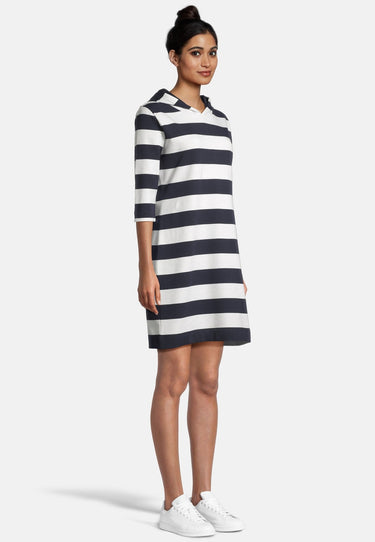 salzhaut - LÖÖVSTICK Damen Oversized - Hoodie - Hoodiekleid - Kapuze - 5 - #farbe_navy-offwhite