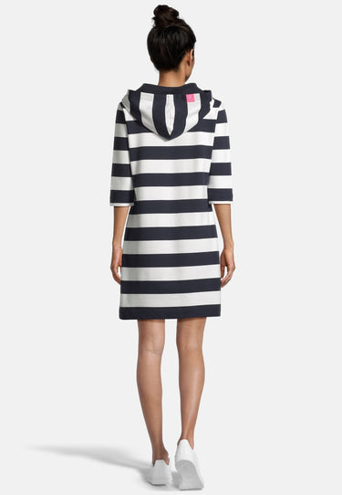 salzhaut - LÖÖVSTICK Damen Oversized - Hoodie - Hoodiekleid - Kapuze - 4 - #farbe_navy-offwhite