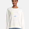 salzhaut - LÖÖW Damen Oversized - Frontprint - Rundhals - Sweatshirt - 1 - #farbe_offwhite