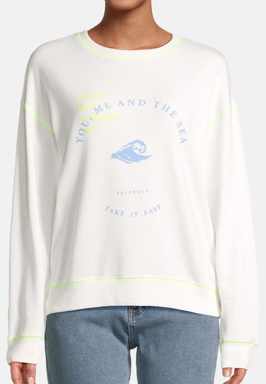 salzhaut - LÖÖW Damen Oversized - Frontprint - Rundhals - Sweatshirt - 3 - #farbe_offwhite