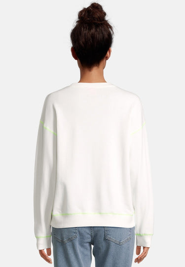 salzhaut - LÖÖW Damen Oversized - Frontprint - Rundhals - Sweatshirt - 4 - #farbe_offwhite